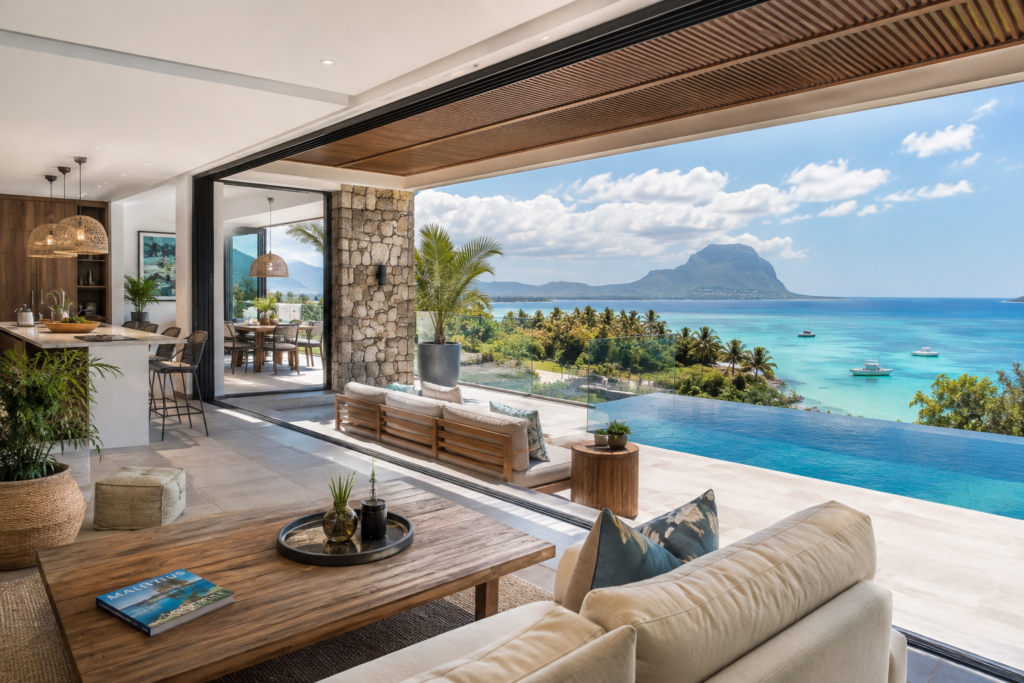 Villa ou appartement d'un programme Immoris — intérieur ou terrasse avec vue lagon
alt suggéré : Villa haut de gamme à l'île Maurice avec vue sur le lagon
légende suggérée : Les biens éligibles au permis de résidence dépassent 375 000 USD